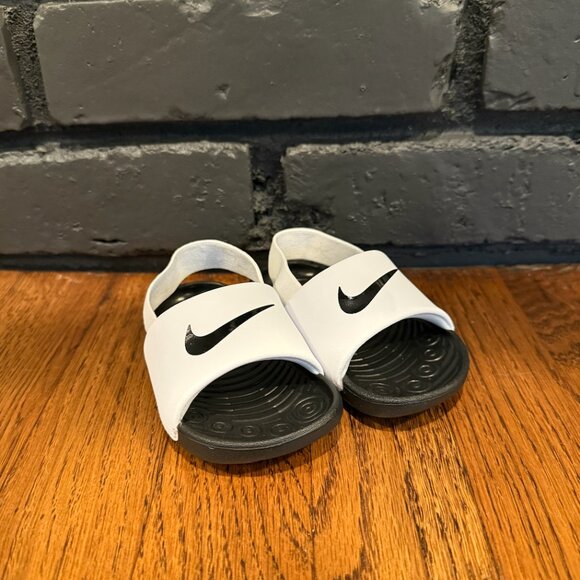 Nike Kawa Slides Sandals Black and White Baby Toddler Youth Size 6 - Picture 1 of 5